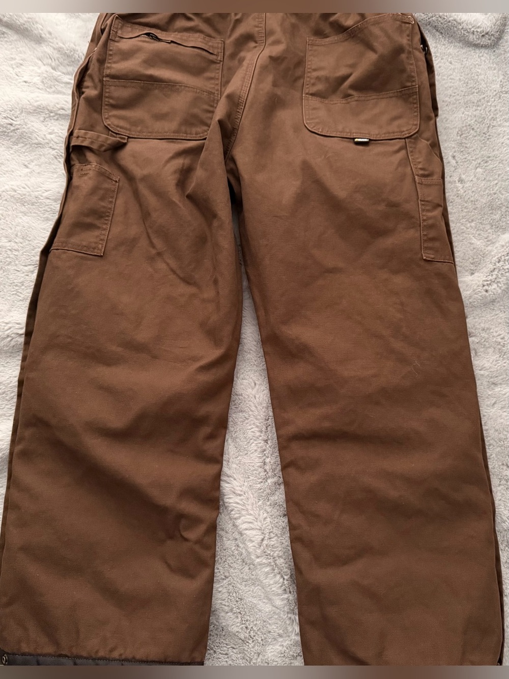 Berne Deluxe Insulated Duck Bib Overalls in Bark Brown - Men's Size Large Short - Picture 7 of 16